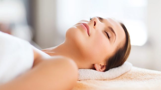 beautiful woman in spa salon