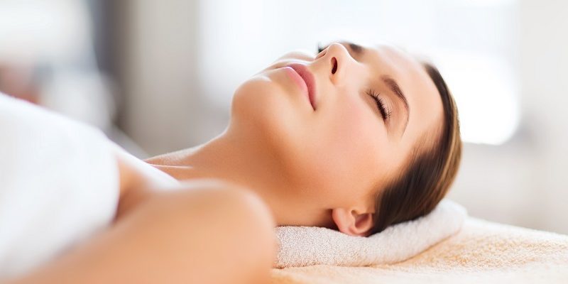 beautiful woman in spa salon